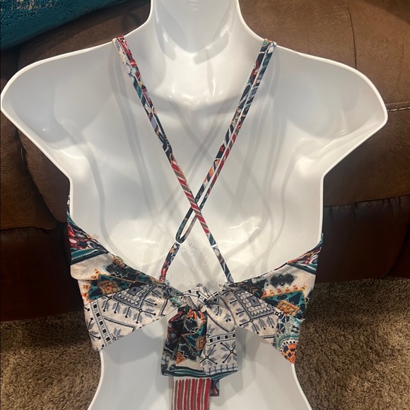 Multicolor Halter Neck Women's Top - Picture 6 of 7